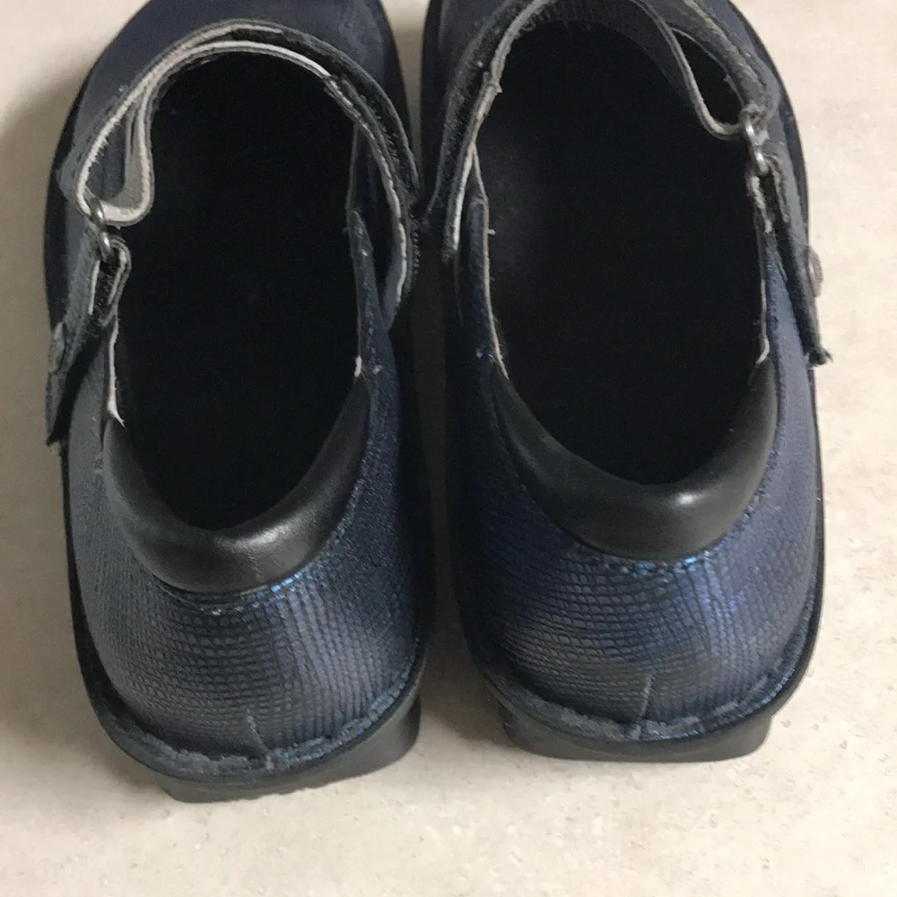 Alegria Belle Shoes - Size 39 / 9 /9.5 Excellent Condition Blue Black Iridescent - Picture 3 of 5
